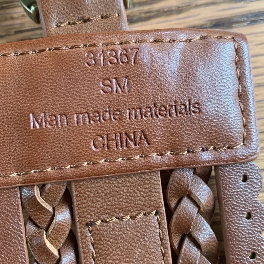 Vegan leather look wide belt with elastic back and gold buckle